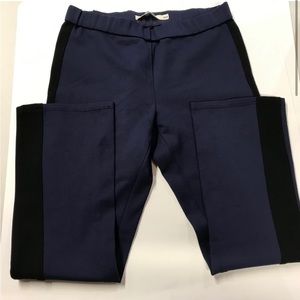 Tory Burch Sport  Navy Track Ankle Pants with Black Stripe Preloved  Med. 25 ins